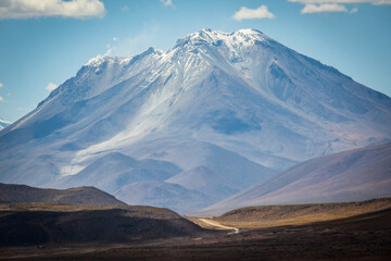 narrowed off road climbing up to big hight mountains peak concept of gain success fatigue hard job difficulties 