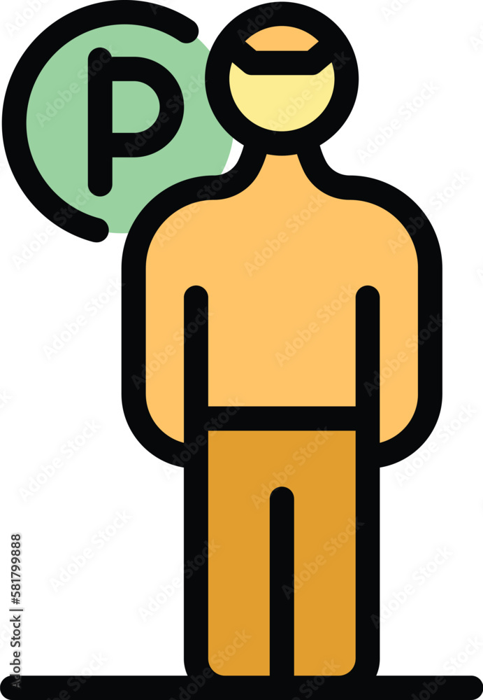 Poster parking worker icon. outline parking worker vector icon for web design isolated on white background 