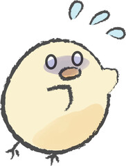 汗を出し青ざめるひよこ1