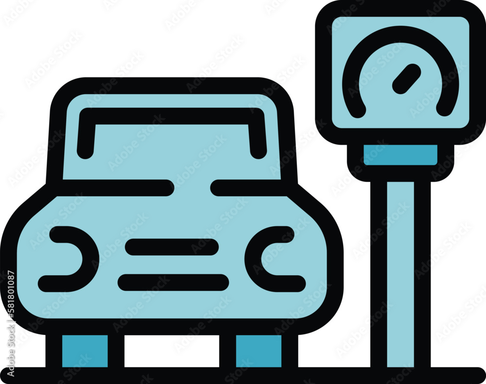 Poster parking area icon. outline parking area vector icon for web design isolated on white background colo