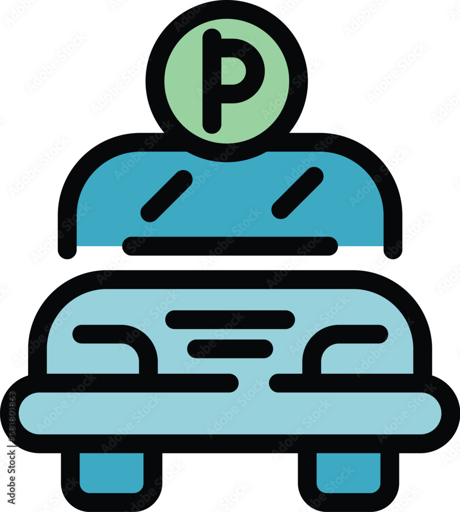 Poster drive parking icon. outline drive parking vector icon for web design isolated on white background co