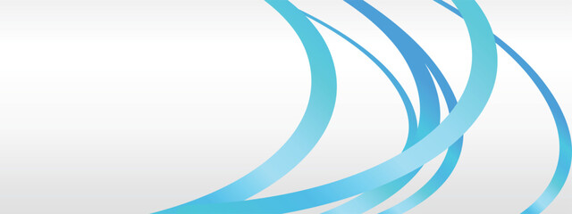 Obraz premium 抽象的なラインのバナー ブルー＆ホワイト