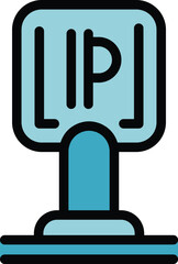 City parking icon. Outline city parking vector icon for web design isolated on white background color flat