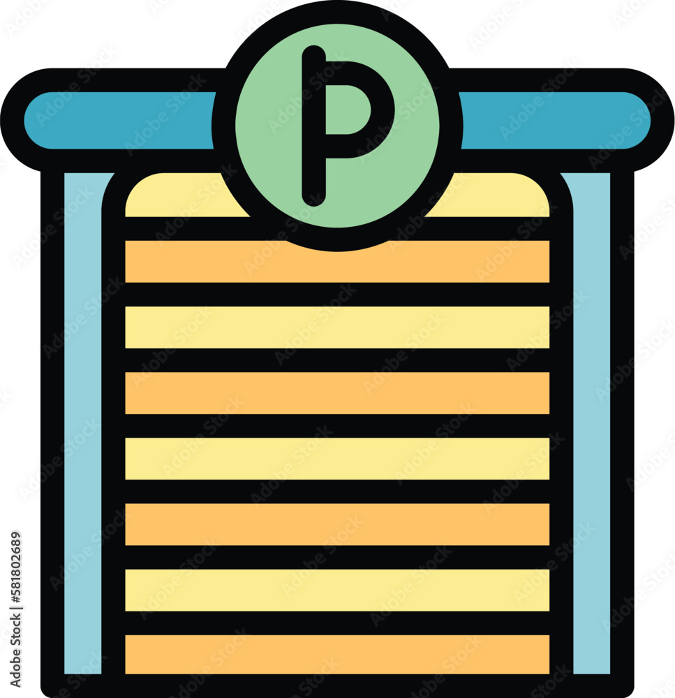 Poster covered parking icon. outline covered parking vector icon for web design isolated on white backgroun