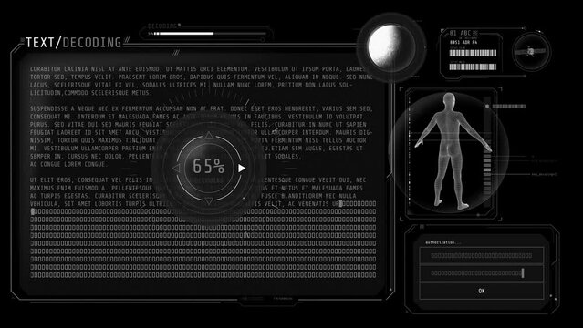 Animated infographics on the theme of text decoding.