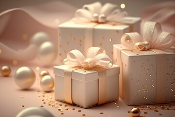 Fototapeta na wymiar gift box with golden ribbon