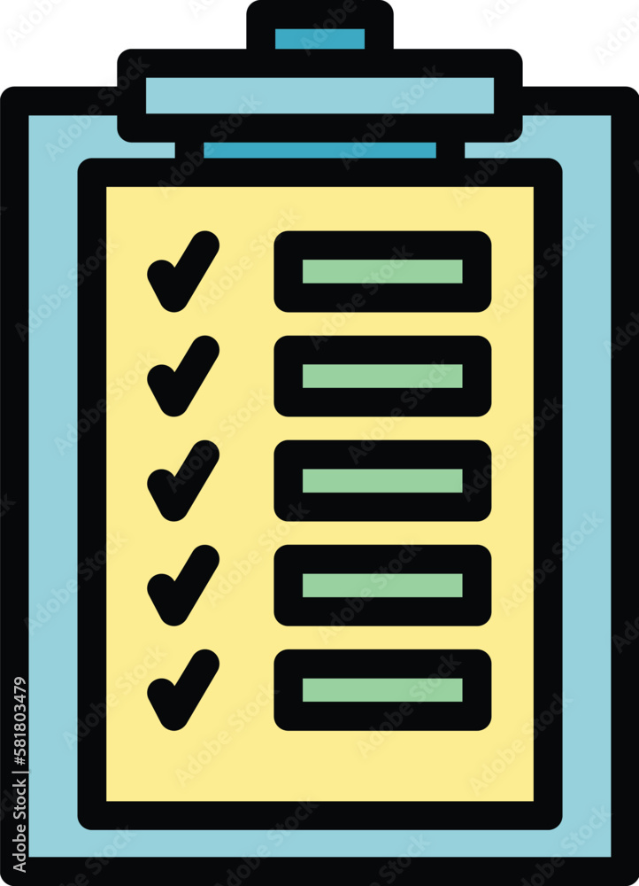 Poster technical check list icon. outline technical check list vector icon for web design isolated on white