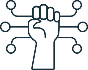 Revolution line icon. Monochrome simple Revolution outline icon for templates, web design and infographics