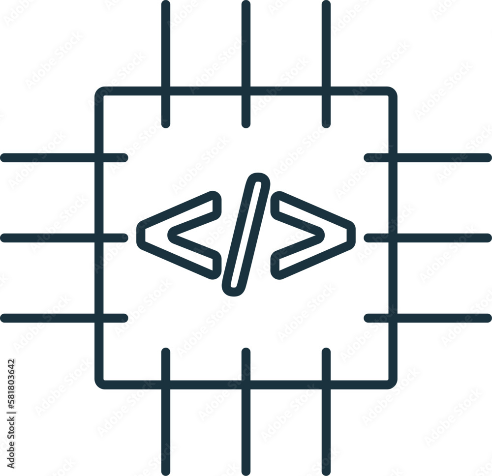 Aufkleber embedded system line icon. monochrome simple embedded system outline icon for templates, web design 
