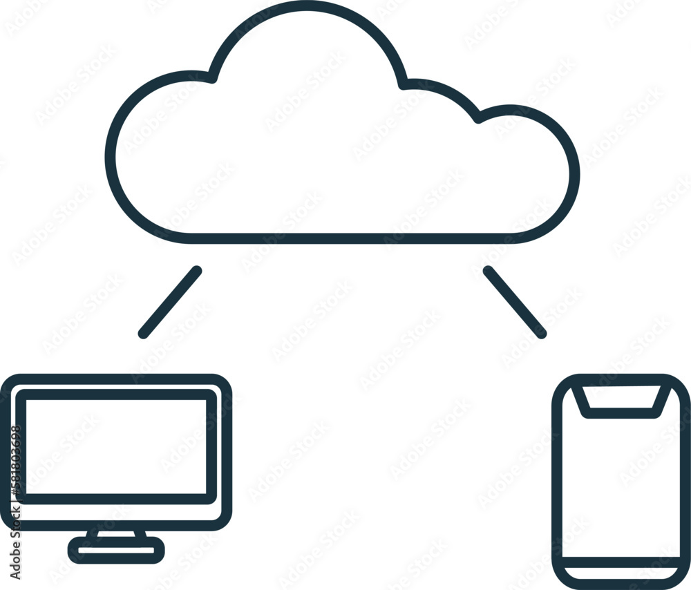 Poster internet of things line icon. monochrome simple internet of things outline icon for templates, web d