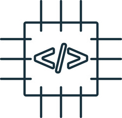 Embedded System line icon. Monochrome simple Embedded System outline icon for templates, web design and infographics