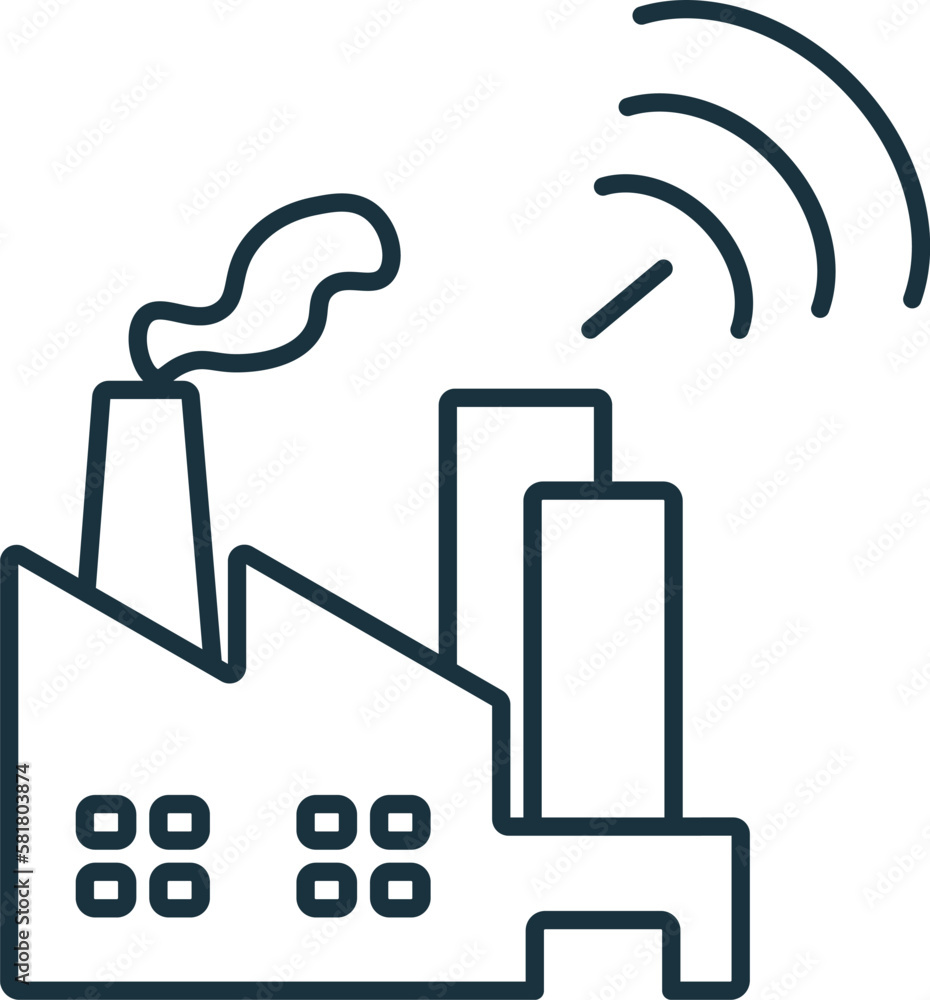 Poster smart factory line icon. monochrome simple smart factory outline icon for templates, web design and 