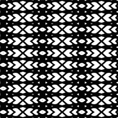 Vector geometric ornament in ethnic style. Seamless pattern with  abstract shapes. Black and white geometric  wallpaper. Repeating pattern for decor, textile and fabric.Abstraction art.