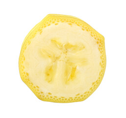 Top view Slice banana isolated on transparent background, PNG image