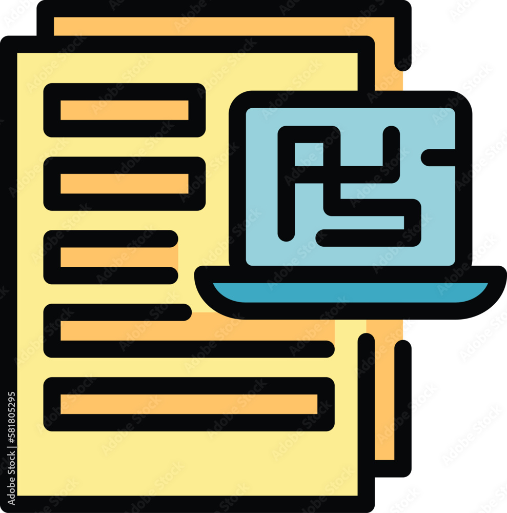 Poster technical sheet icon. outline technical sheet vector icon for web design isolated on white backgroun