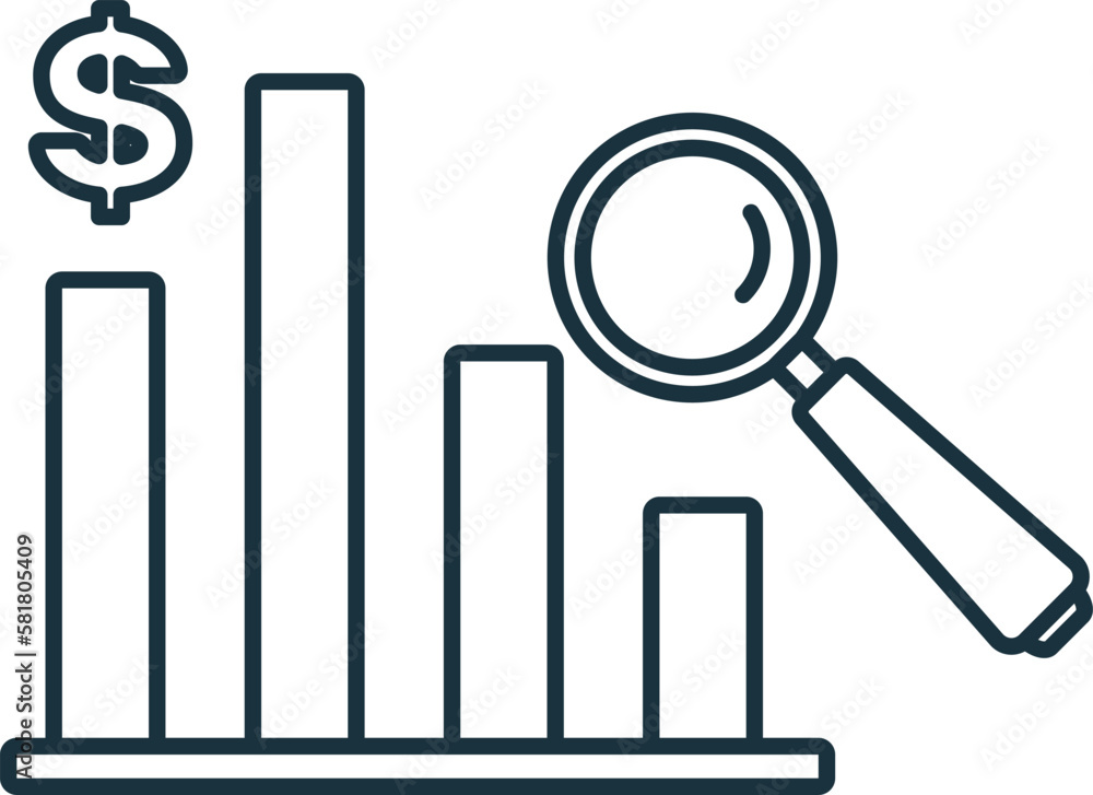 Poster financial data analytics line icon. monochrome simple financial data analytics outline icon for temp