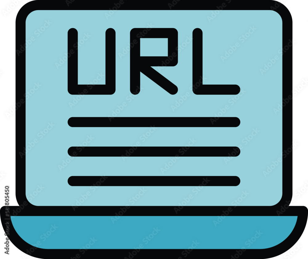 Poster url information icon. outline url information vector icon for web design isolated on white backgroun