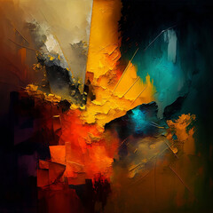 Abstract oil painting. Generative AI