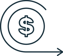 Future Of Money line icon. Monochrome simple Future Of Money outline icon for templates, web design and infographics