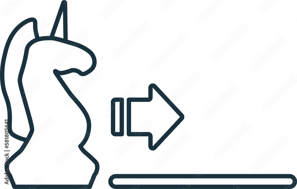 Poster unicorn startup line icon. monochrome simple unicorn startup outline icon for templates, web design 