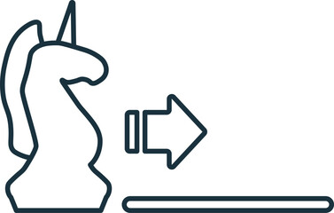 Unicorn Startup line icon. Monochrome simple Unicorn Startup outline icon for templates, web design and infographics