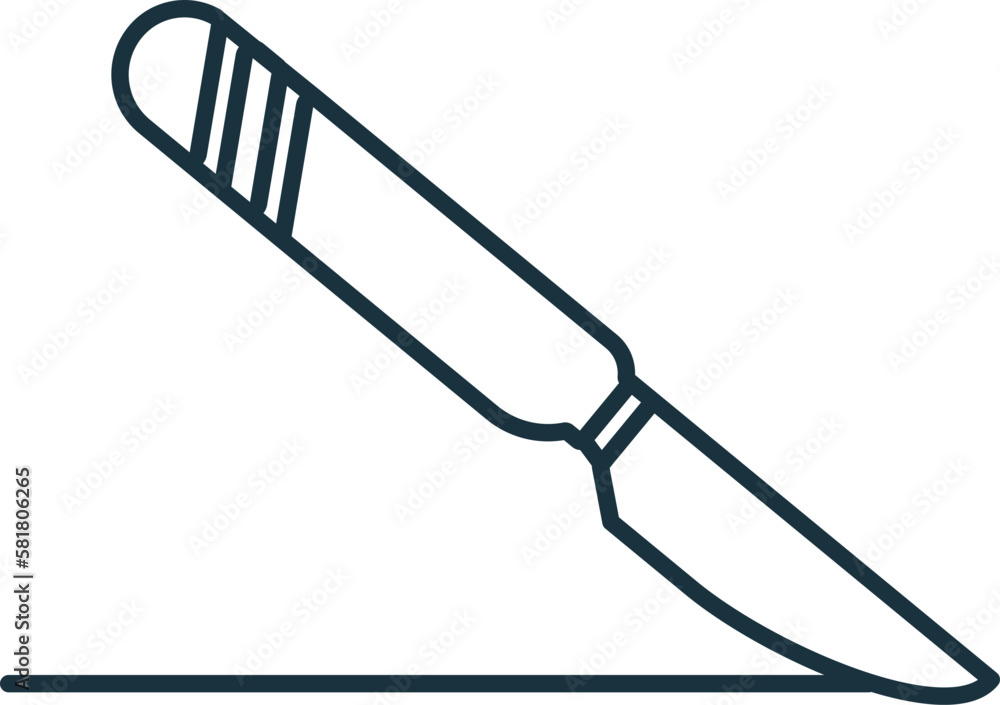 Poster scalpel line icon. simple element from healthcare collection. creative scalpel outline icon for web 