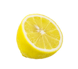 Half of lemon isolated on transparent background, PNG image