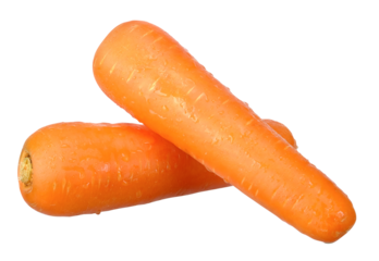 Carrot with water drop isolated on transparent background, PNG image