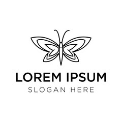 butterfly logo vector illustration isolated on white background