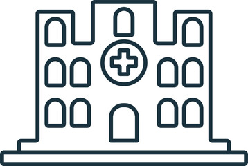 Hospital line icon. Simple element from healthcare collection. Creative Hospital outline icon for web design, templates, infographics and more