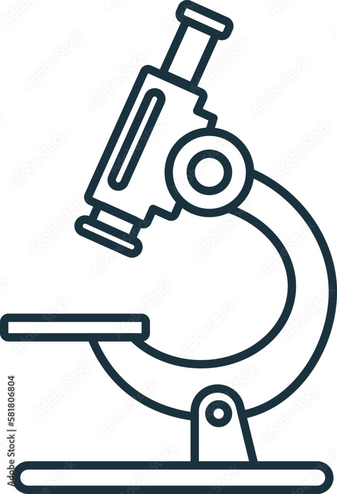 Poster microscope line icon. simple element from healthcare collection. creative microscope outline icon fo