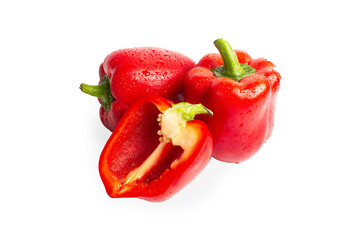 Sweet red pepper isolated on white background