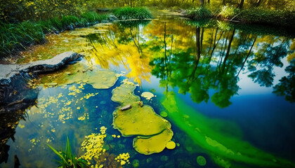 Water pollution, Climate change effect, the concept of protecting the environment, and water resources. Generative AI