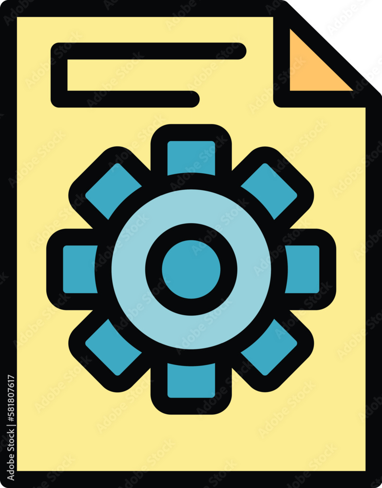Poster gear sheet icon. outline gear sheet vector icon for web design isolated on white background color fl