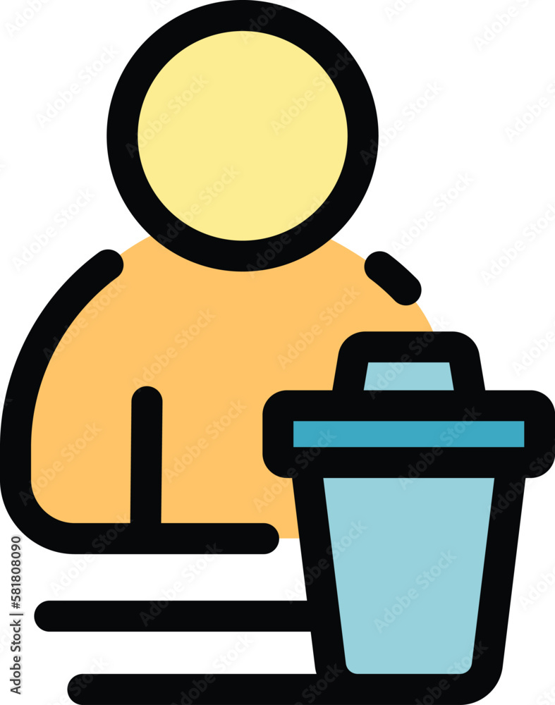 Poster delete profile icon. outline delete profile vector icon for web design isolated on white background 