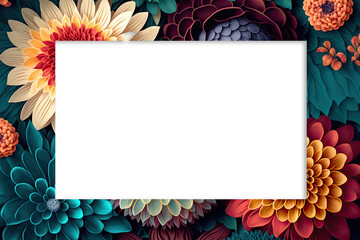 Assorted flowers with copy space. Collection of multicolored flowers on yellow background. Ai generative