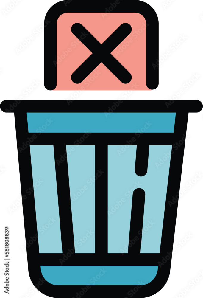 Poster digital trash icon. outline digital trash vector icon for web design isolated on white background co