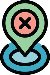 Delete point icon. Outline delete point vector icon for web design isolated on white background color flat