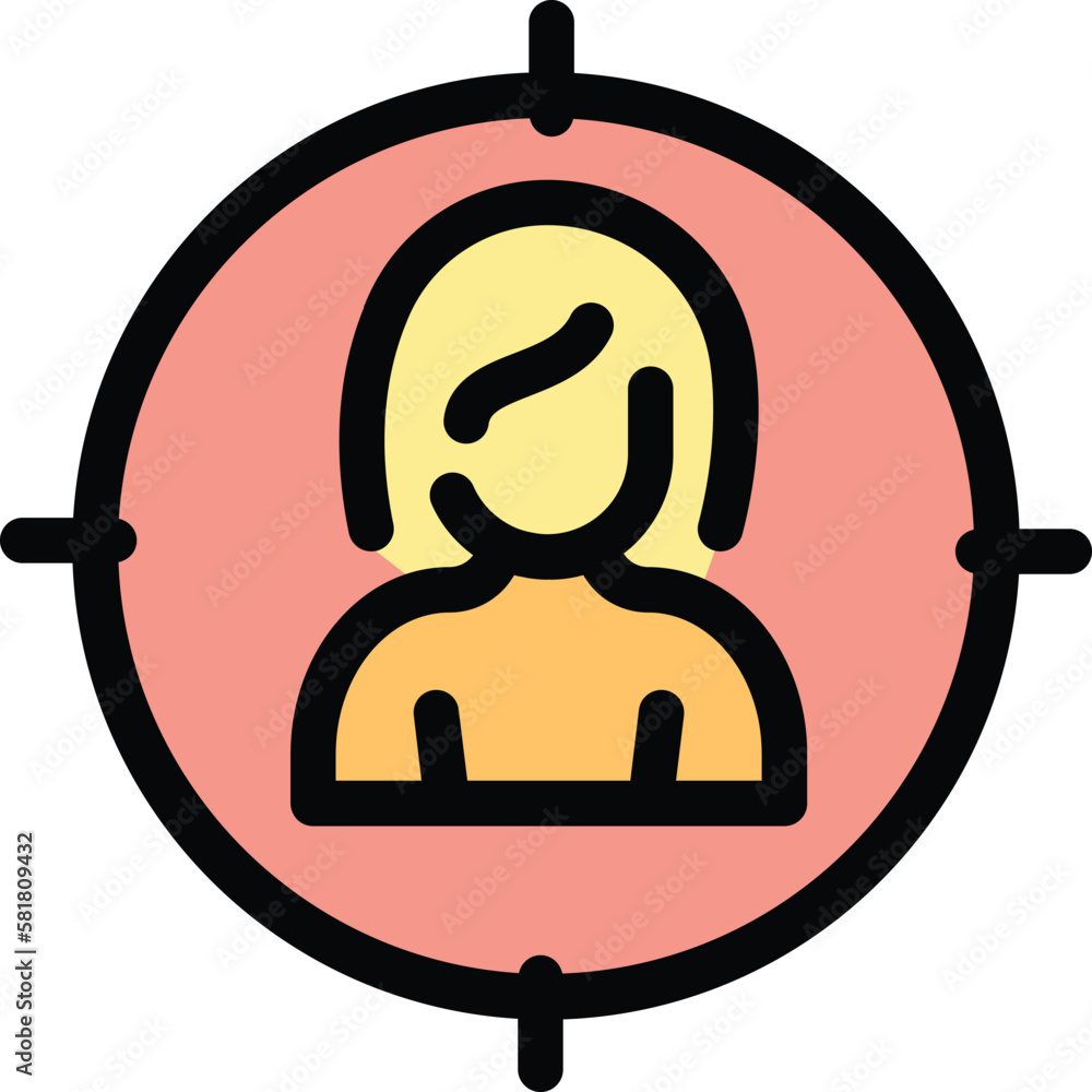 Poster target profile icon. outline target profile vector icon for web design isolated on white background 