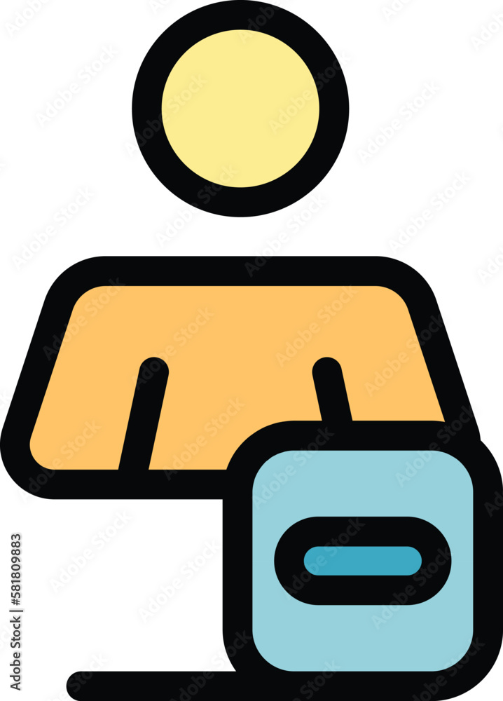 Poster reject user icon. outline reject user vector icon for web design isolated on white background color 