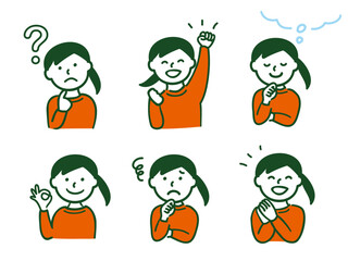 女の子　表情　セット