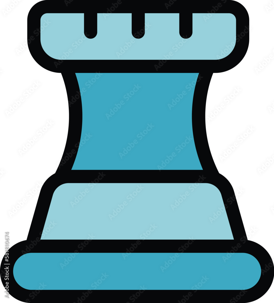Poster chess user icon. outline chess user vector icon for web design isolated on white background color fl