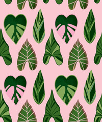 Modern exotic botanical pattern. Floral abstract contemporary seamless pattern. Hand drawn unique print.