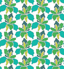 Obraz premium Abstract Retro Floral Vector Seamless Pattern Trendy Fashion Colors Minimalist Stylish Shapes Perfect for Allover Fabric Print or Wrapping Paper