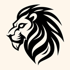 Obraz premium Lion head vector for logo or icon, drawing Elegant minimalist style Illustration