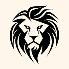 Lion head vector for logo or icon, drawing Elegant minimalist style Illustration