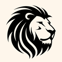 Lion head vector for logo or icon, drawing Elegant minimalist style Illustration