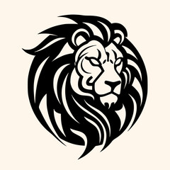 Lion head vector for logo or icon, drawing Elegant minimalist style Illustration