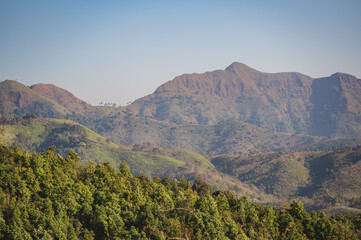 Beautiful landscape view on khao khao chang phueak mountian.Thong Pha Phum National Park's highest mountain is known as Khao Chang Phueak