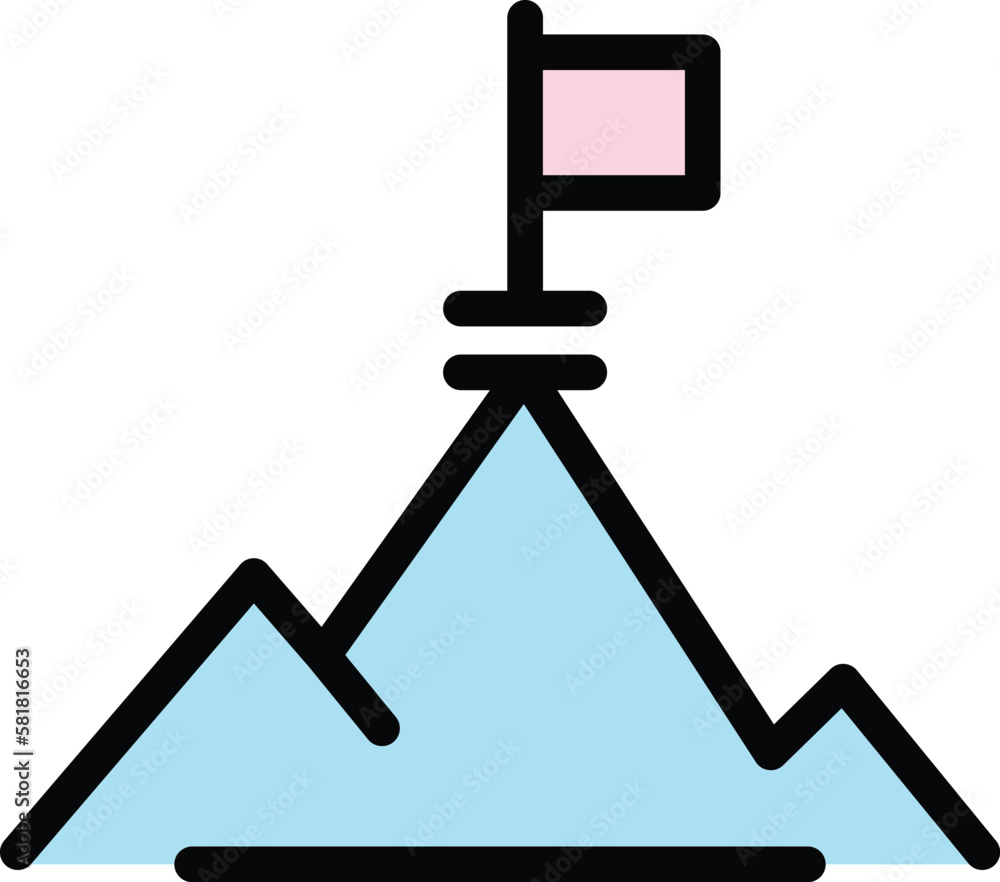 Poster goal peak icon. outline goal peak vector icon for web design isolated on white background color flat